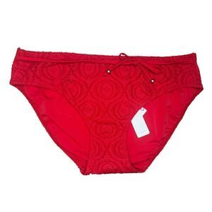 Freya Women’s XL Cha Cha Red Eyelet Bikini Swimsuit Bottoms NEW